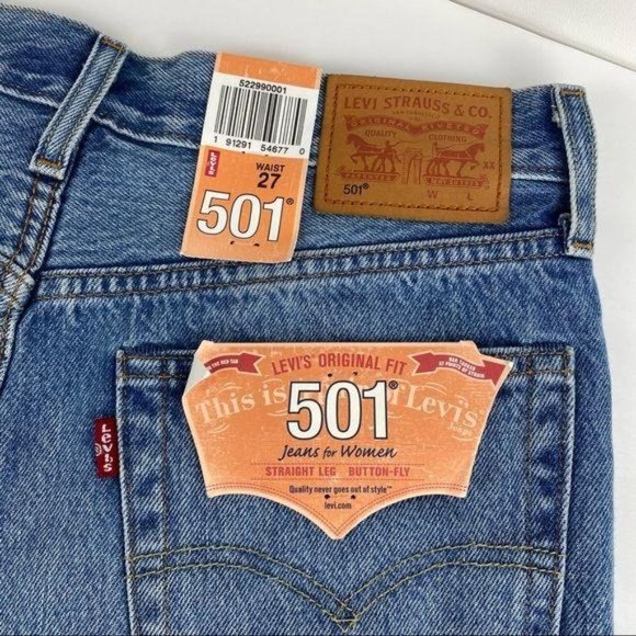 UpCycled *NWT* Levi's Embellished 501 Shorts 27 - Picture 5 of 7